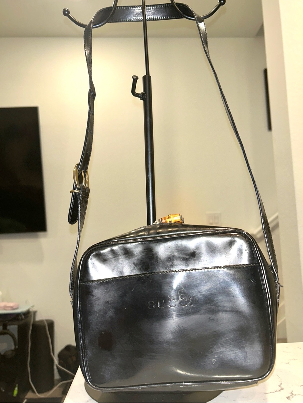 Gucci Bamboo Vintage Patent Rehab Bag
